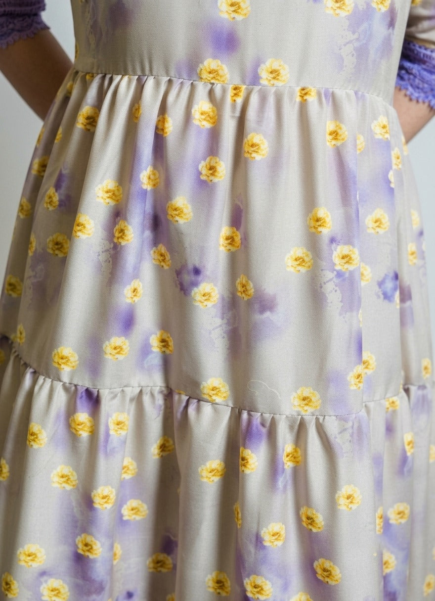 Lavender Meadow Floral Maxi Dress