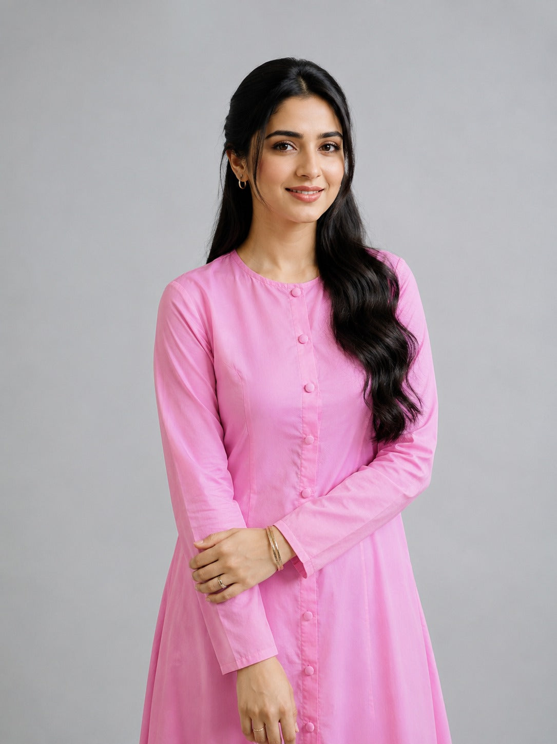 Dusty Pink Premium Cotton Maxi Dress