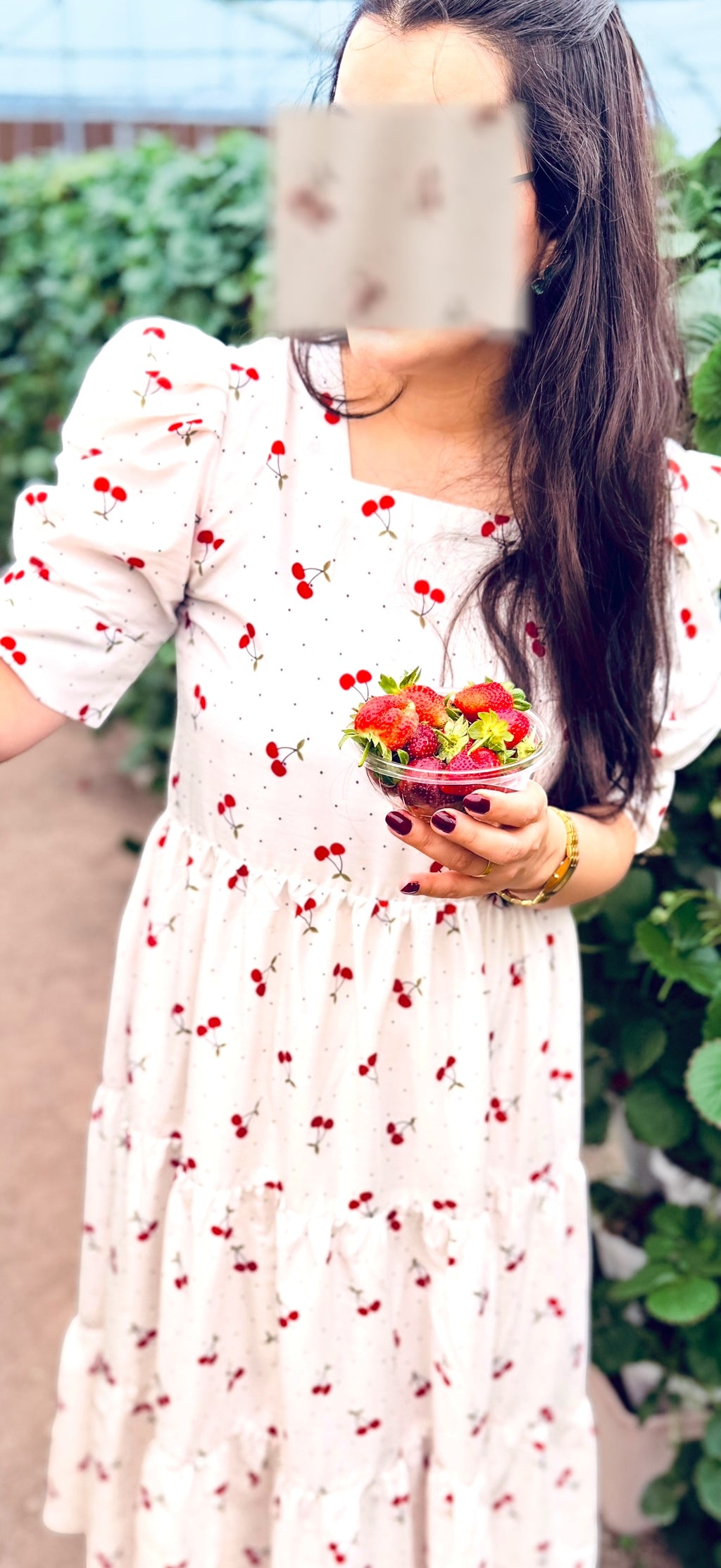 Cherry Bloom Cotton Midi Dress – Effortless Charm, Thoughtfully Made.