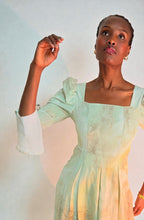 Aqua Sage Chiffon Midi Dress