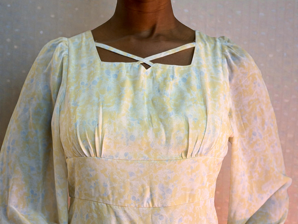 Soft Bloom Chiffon Midi Dress