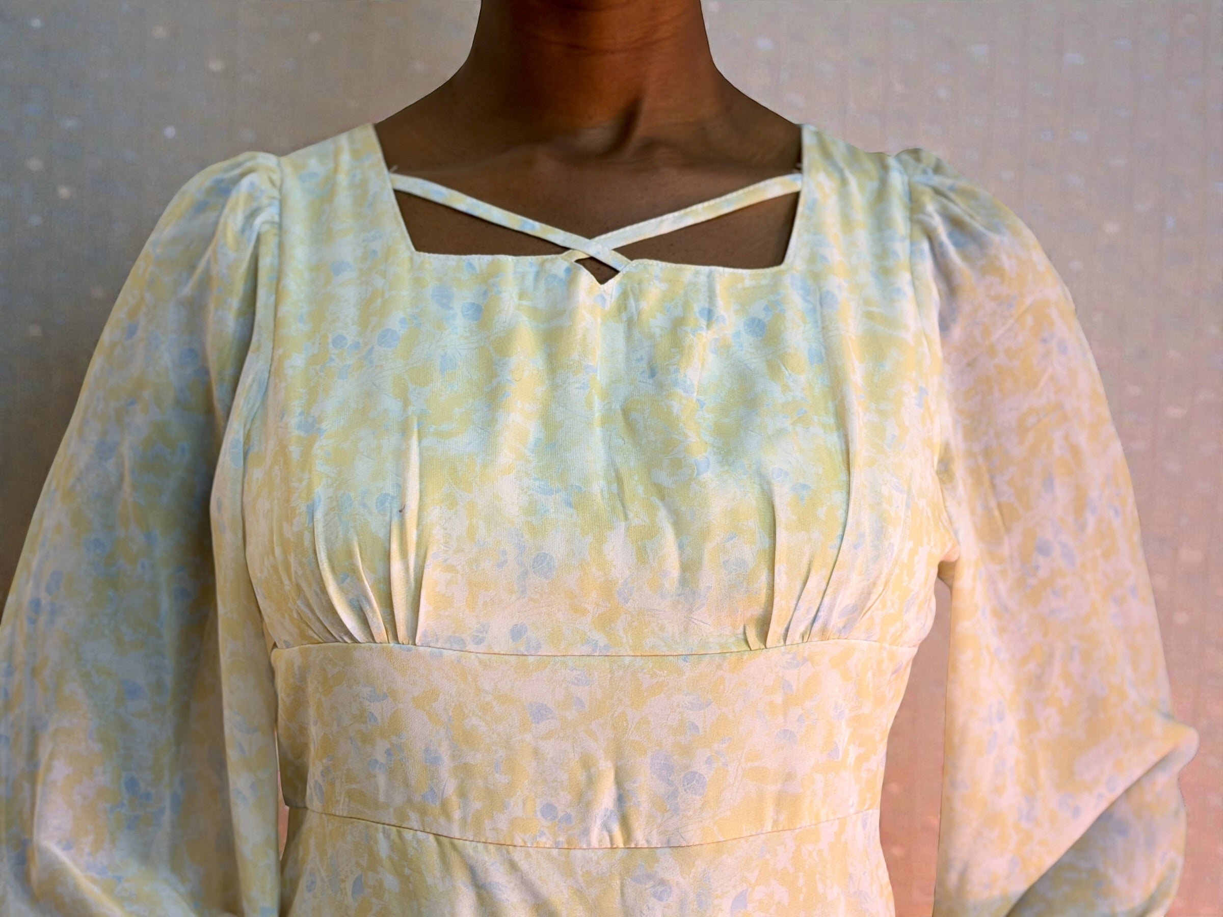 Soft Bloom Chiffon Midi Dress