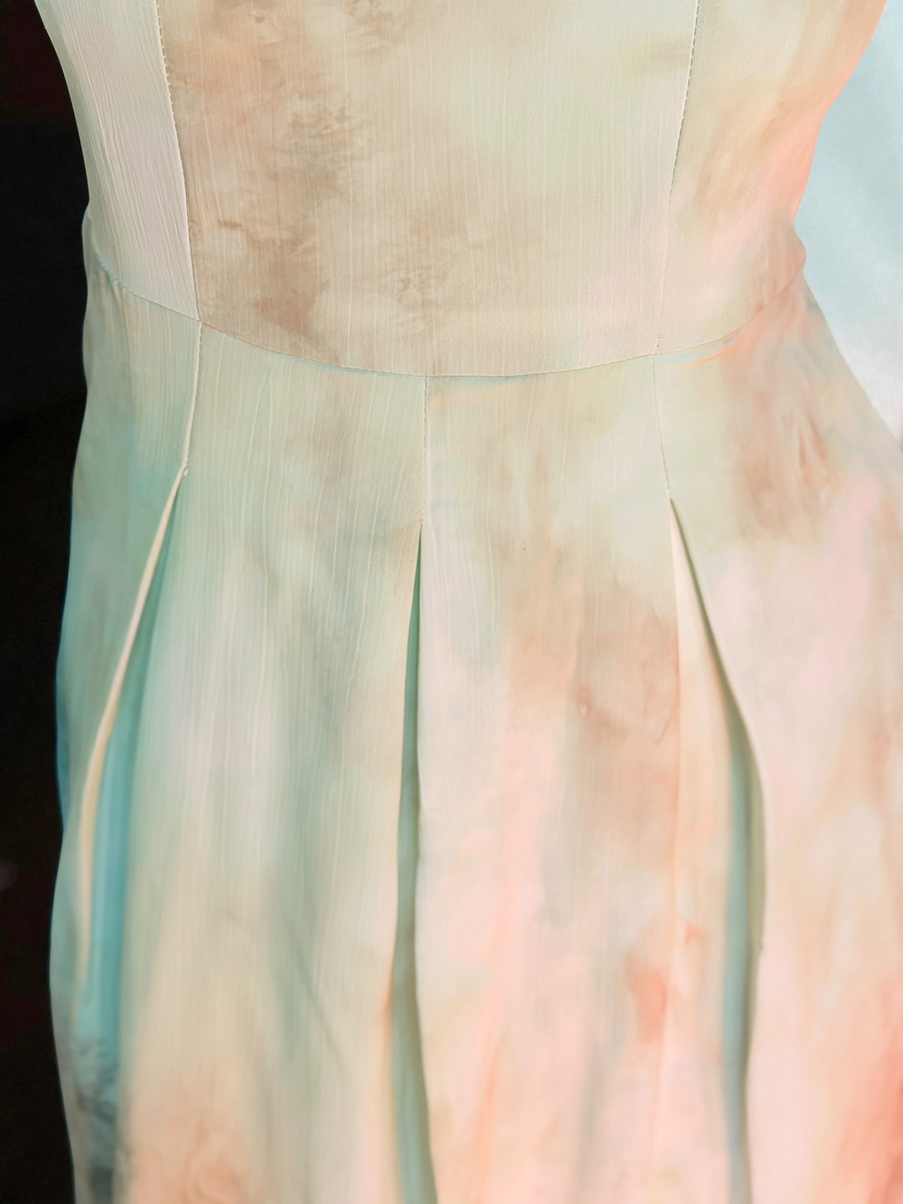 Aqua Sage Chiffon Midi Dress
