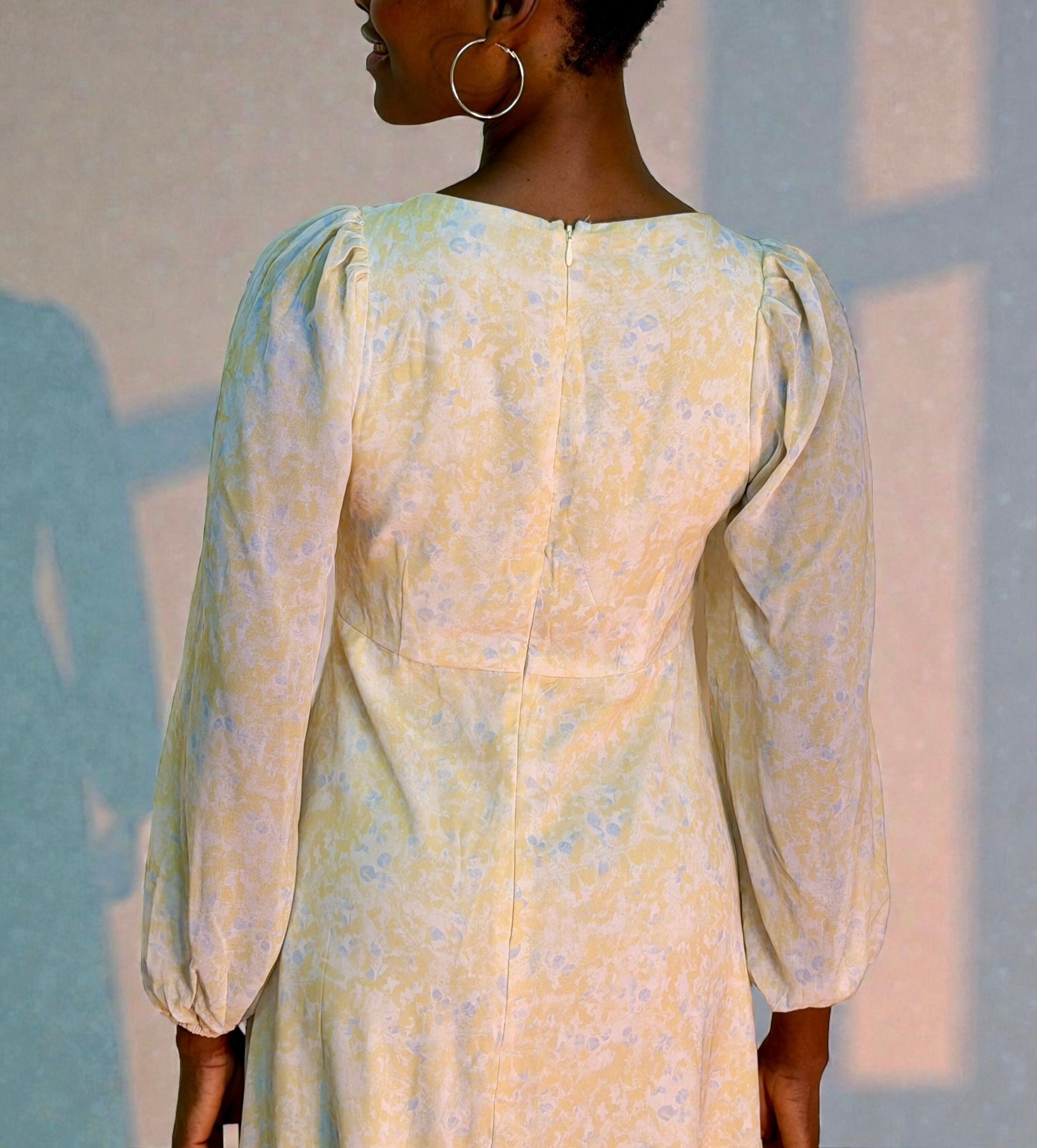 Soft Bloom Chiffon Midi Dress