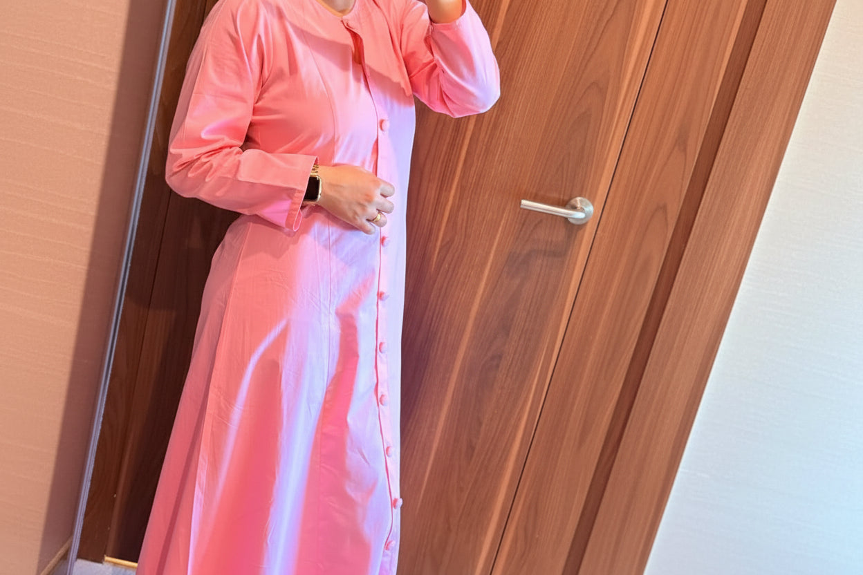 Dusty Pink Premium Cotton Maxi Dress – Effortless Grace, Thoughtfully Made.