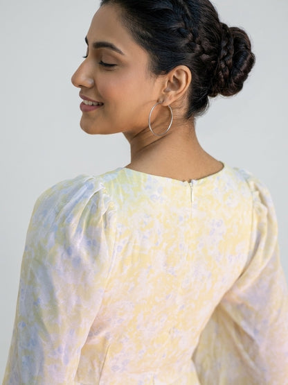 Soft Bloom Chiffon Midi Dress