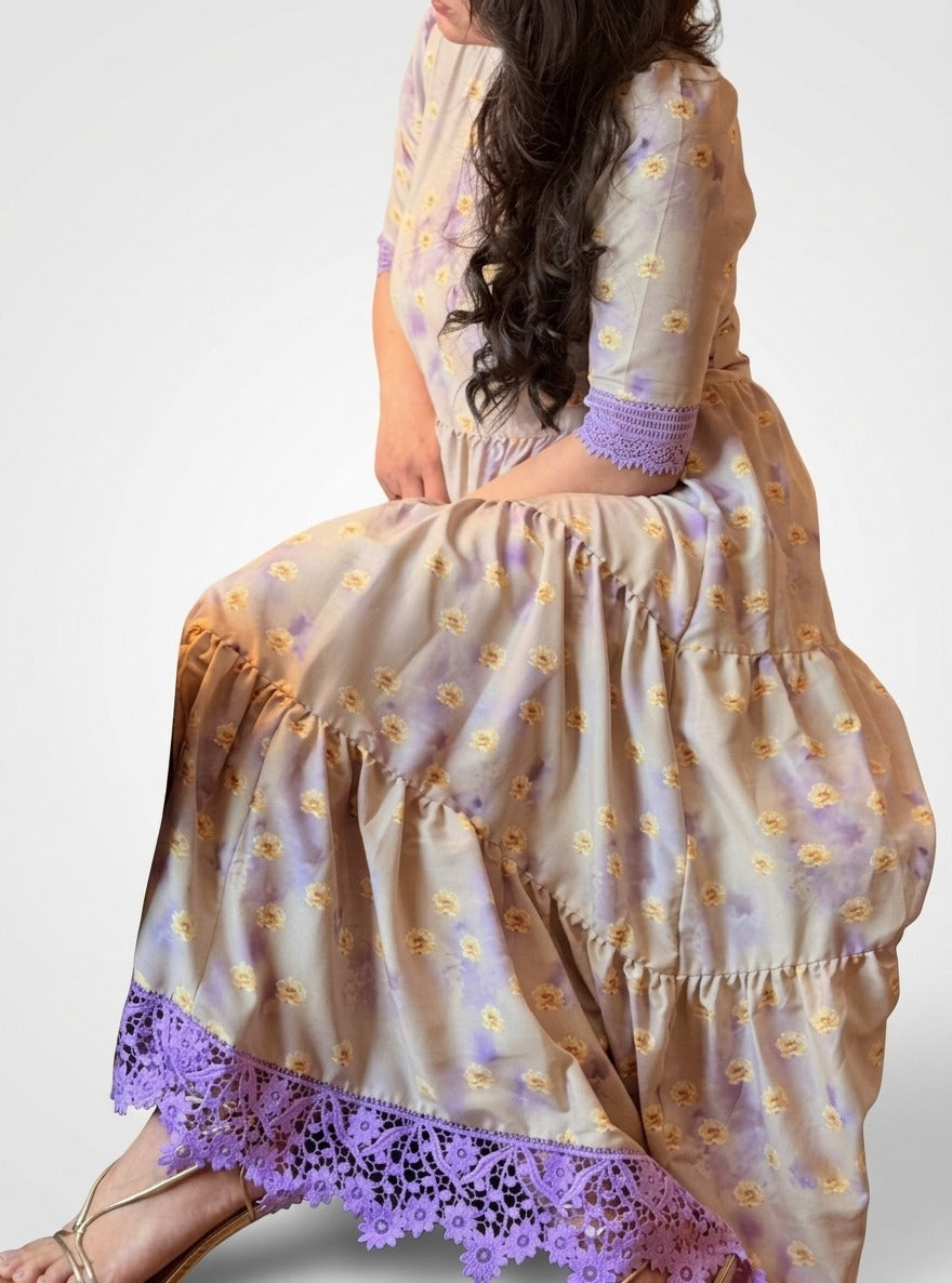 Lavender Meadow Floral Maxi Dress