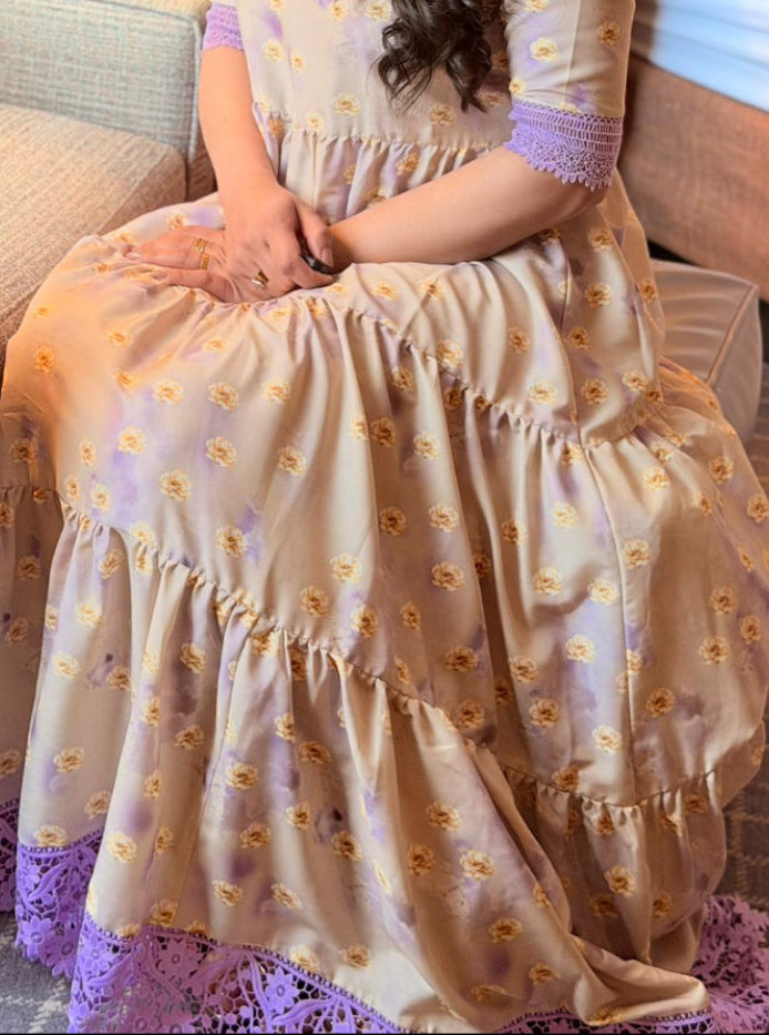 Lavender Meadow Floral Maxi Dress – Where Elegance Meets Bloom.