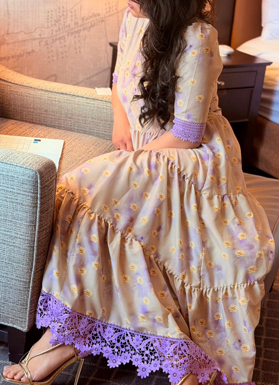 Lavender Meadow Floral Maxi Dress – Where Elegance Meets Bloom.