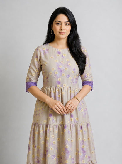 Lavender Meadow Floral Maxi Dress