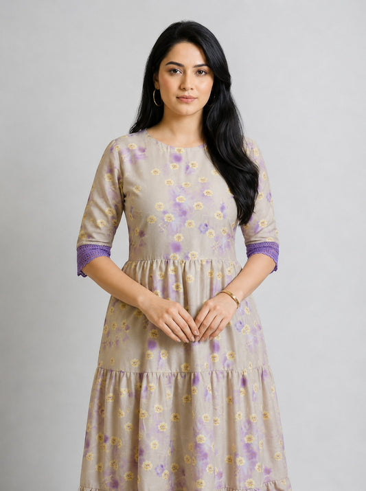 Lavender Meadow Floral Maxi Dress