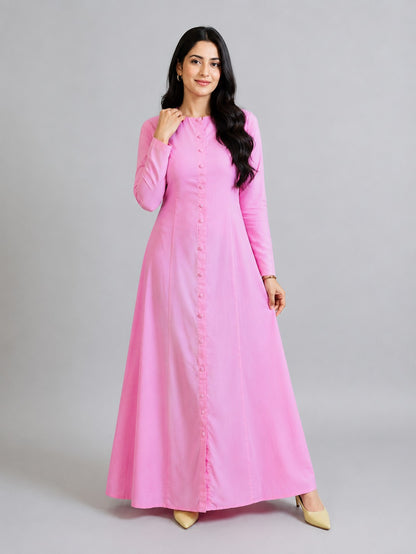 Dusty Pink Premium Cotton Maxi Dress