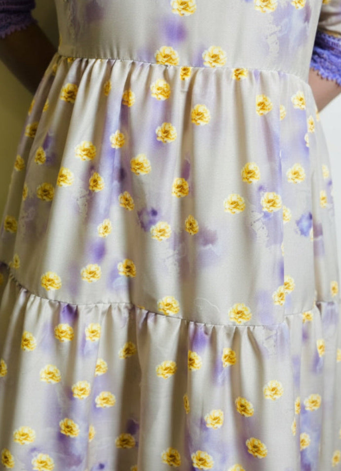 Lavender Meadow Floral Maxi Dress – Where Elegance Meets Bloom.