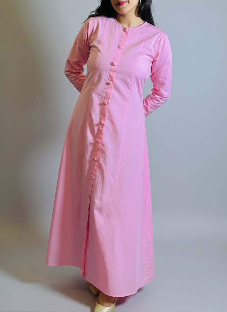 Dusty Pink Premium Cotton Maxi Dress – Effortless Grace, Thoughtfully Made.